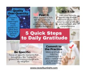 a infographic with 5 quick strategies for stress relief for a healthier life. The power of mindfulness. 