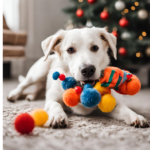 Dog gleefully playing with a new toy, a scene that encapsulates the joy of Christmas gifts for dog lovers.