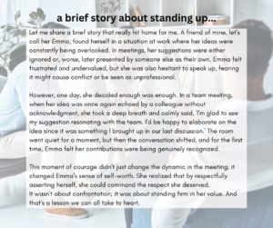 a brief story about standing up.