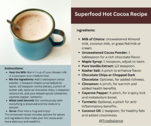 Health benefits of hot cocoa. Hot cocao recipe. 