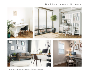 Find the perfect spot with this home office design tips collage showcasing different settings.