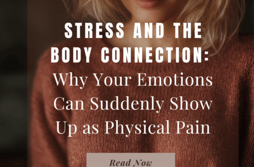 Woman holding her chest, representing emotional weight and the theme of stress and the body connection.