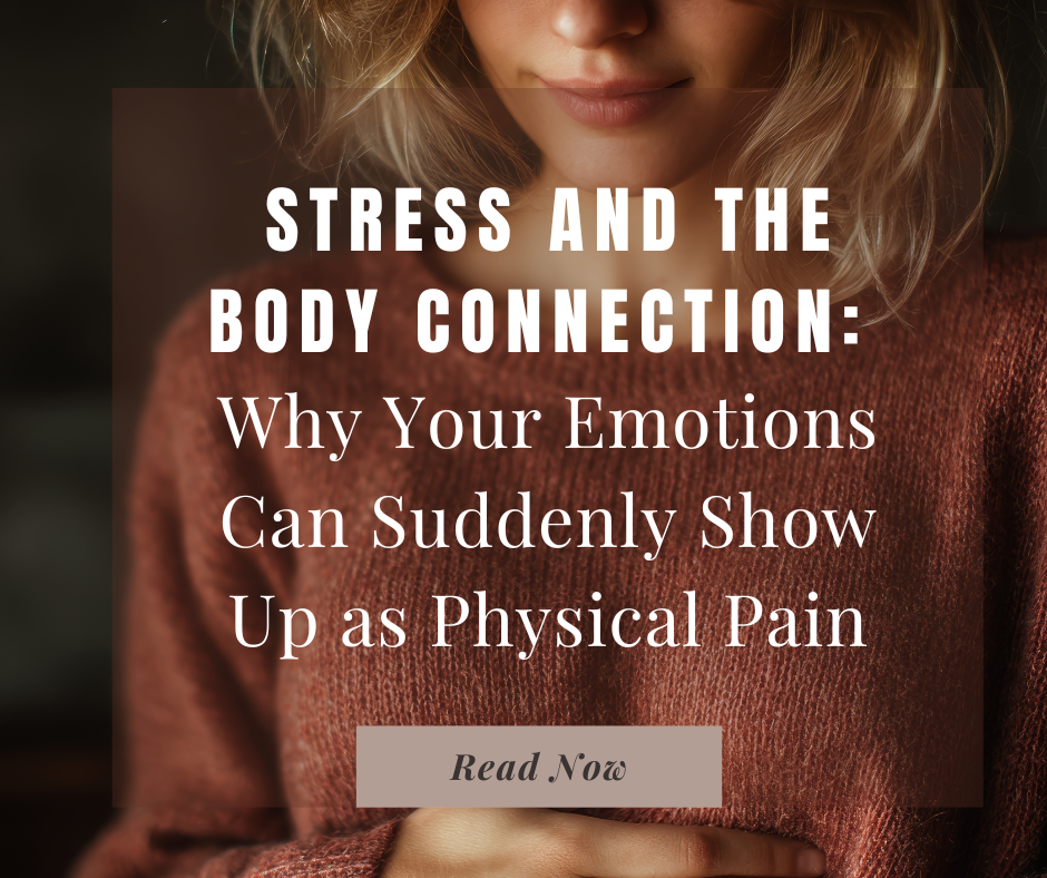 Woman holding her chest, representing emotional weight and the theme of stress and the body connection.