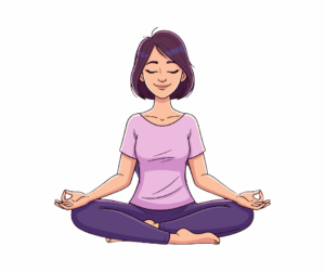 woman practicing breathing exercise to stop overthinking